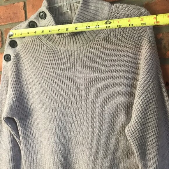 American Eagle NEW AE Sweater Dress Cowl Button Ribbed Mock Neck Wool Cotton S - Picture 10 of 14
